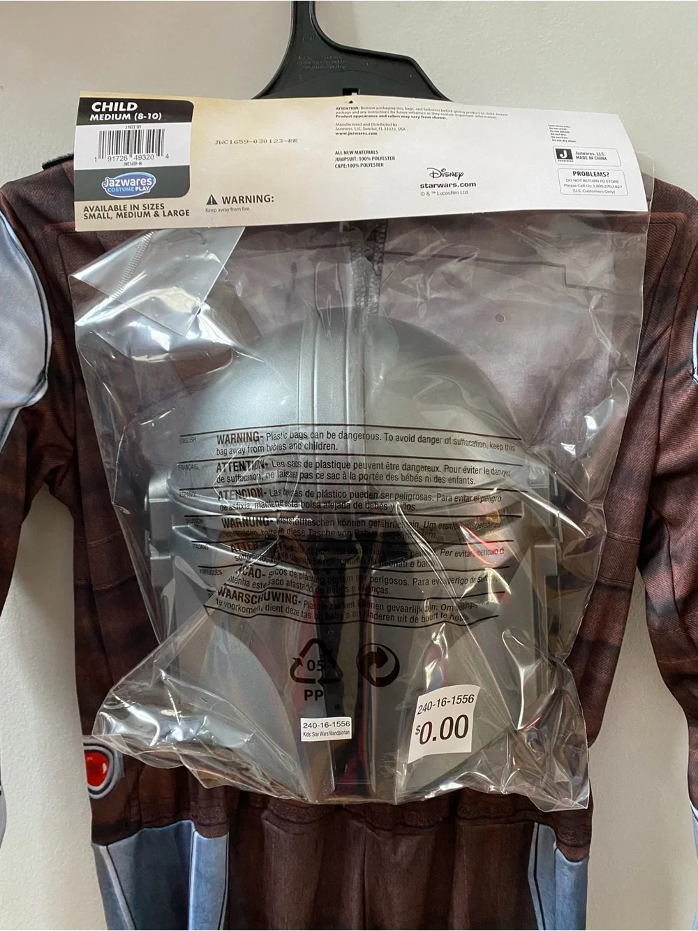 Star Wars The Mandalorian Child Costume Brand new with tags Size S 4-7